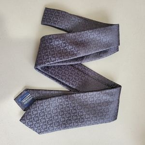 Salvatore Ferragamo Gancini Silk Jacquard Tie Navy